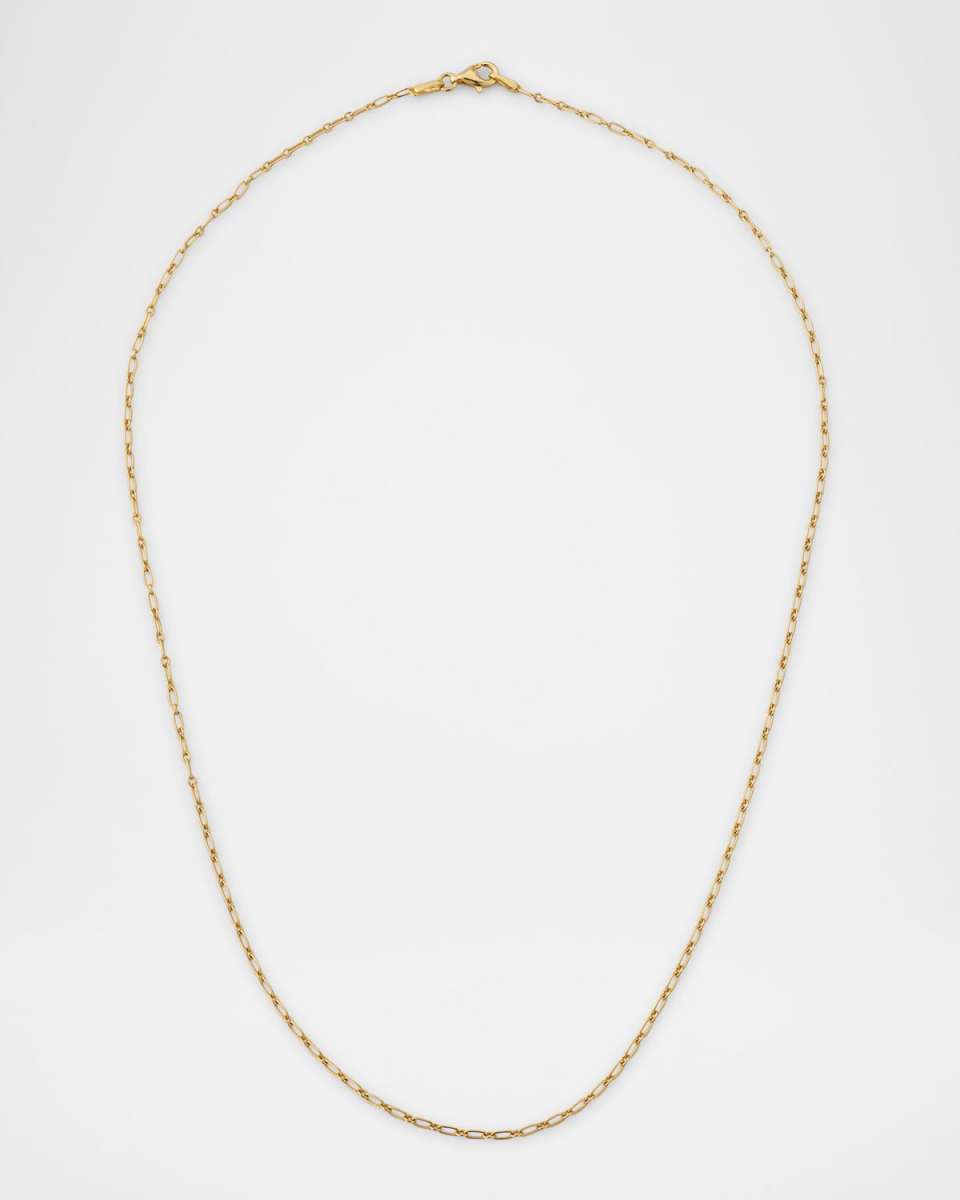 14K Yellow Gold 1.5mm Baby Link Chain Necklace, 18"L